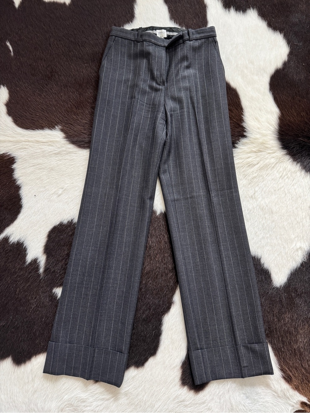 Armani Collezioni Tailored Trousers Made in Italy Virgin Wool+Silk Pocket Lining